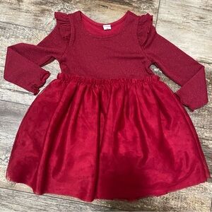 Old Navy Sparkle Rib Knit Long Sleeve Tutu Dress 2T Toddler Girl Christmas